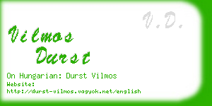 vilmos durst business card